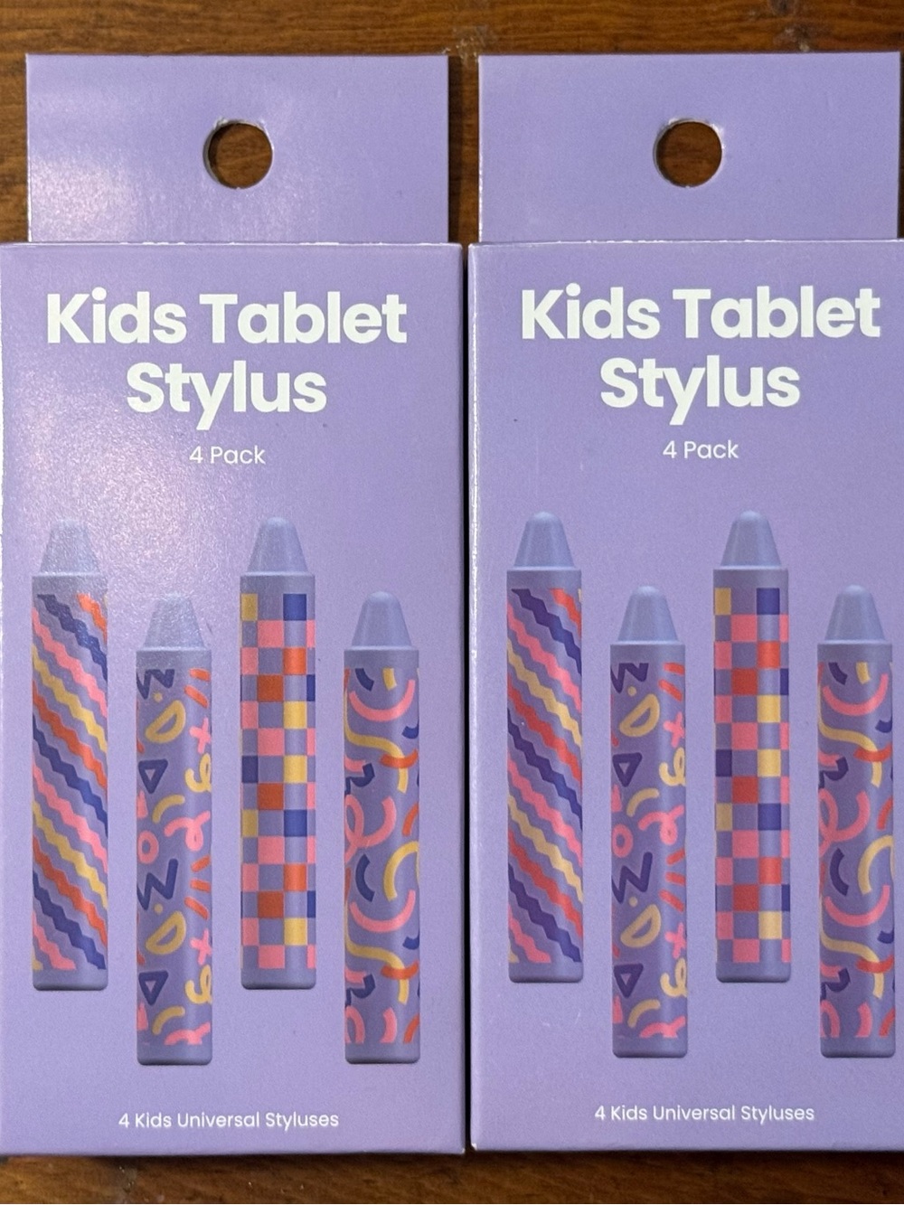 NEW!! 2pk Kids Tablet Stylus 4-Pack – Purple Patterned Styluses